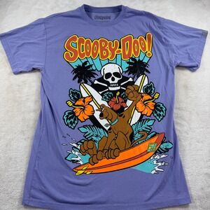 Scooby-Doo Mens Purple Surfing Graphic T-Shirt Size Medium JT23424 Jerry Leigh